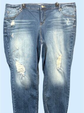 torrid Light Blue Distressed Skinny Jeans